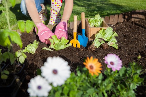 Person using screen reader and keyboard to plan garden maintenance